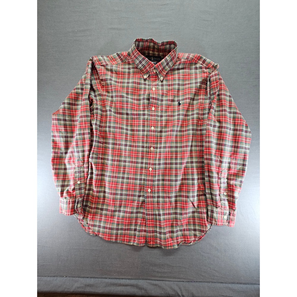 Polo Ralph Lauren Mens XL Classic Fit Red Plaid Button Down Shirt Long Sleeve